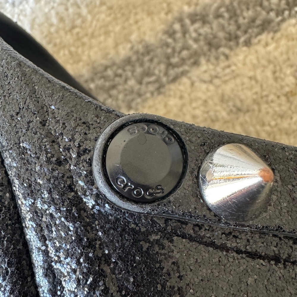 CROCS Black Slippers with Silver Studs - Picture 11 of 11